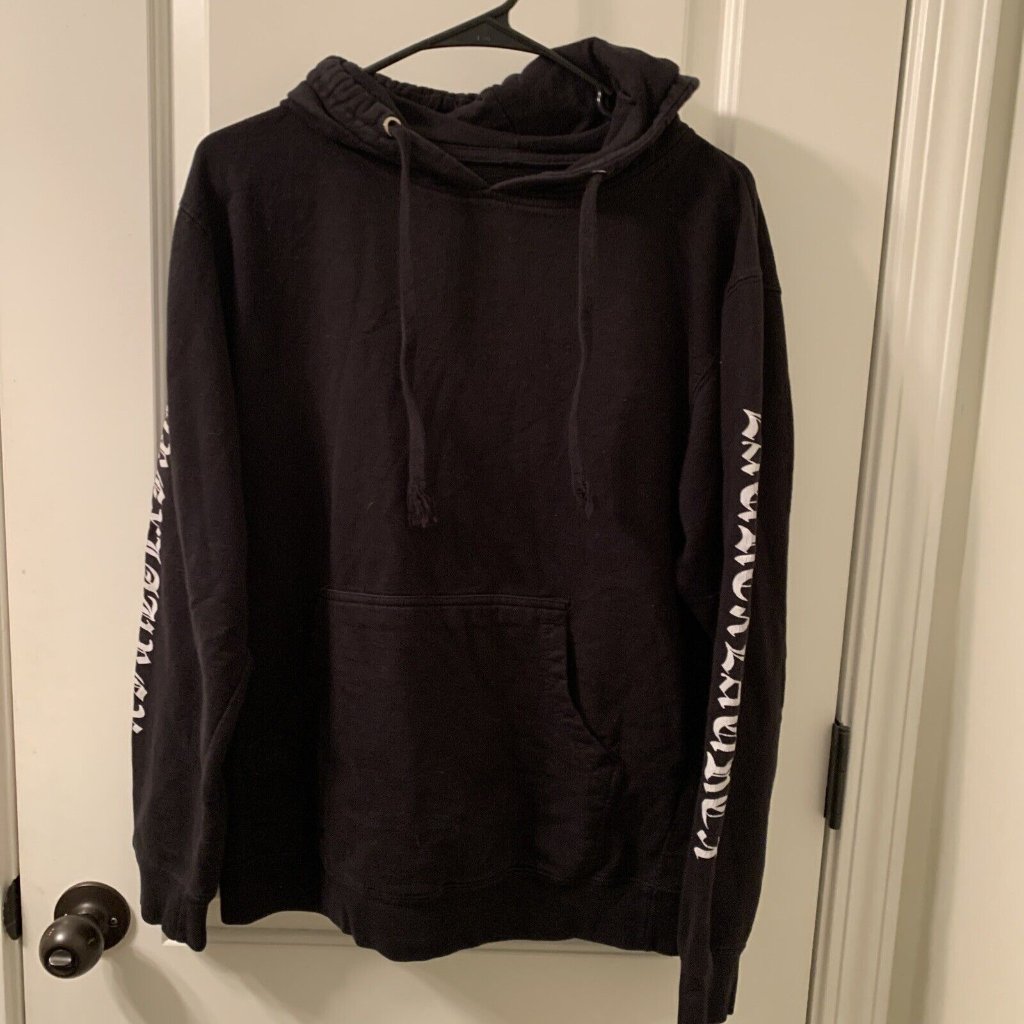 Independent Trading Co Red Dinosaur Mens Sweatshirt Hoodie Small Black